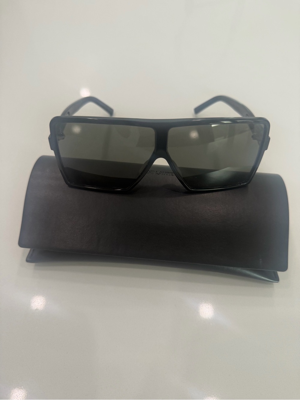 Black Square Frame Sunglasses - Men